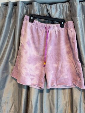 Dannijo Tie-Dye Lavender/ Pink Shorts with Beaded Drawstring Size Medium
